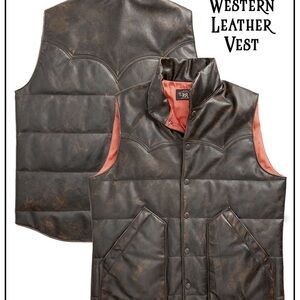 RRL Ralph Lauren Double RL Very Rare Western Quilted Leather Vest